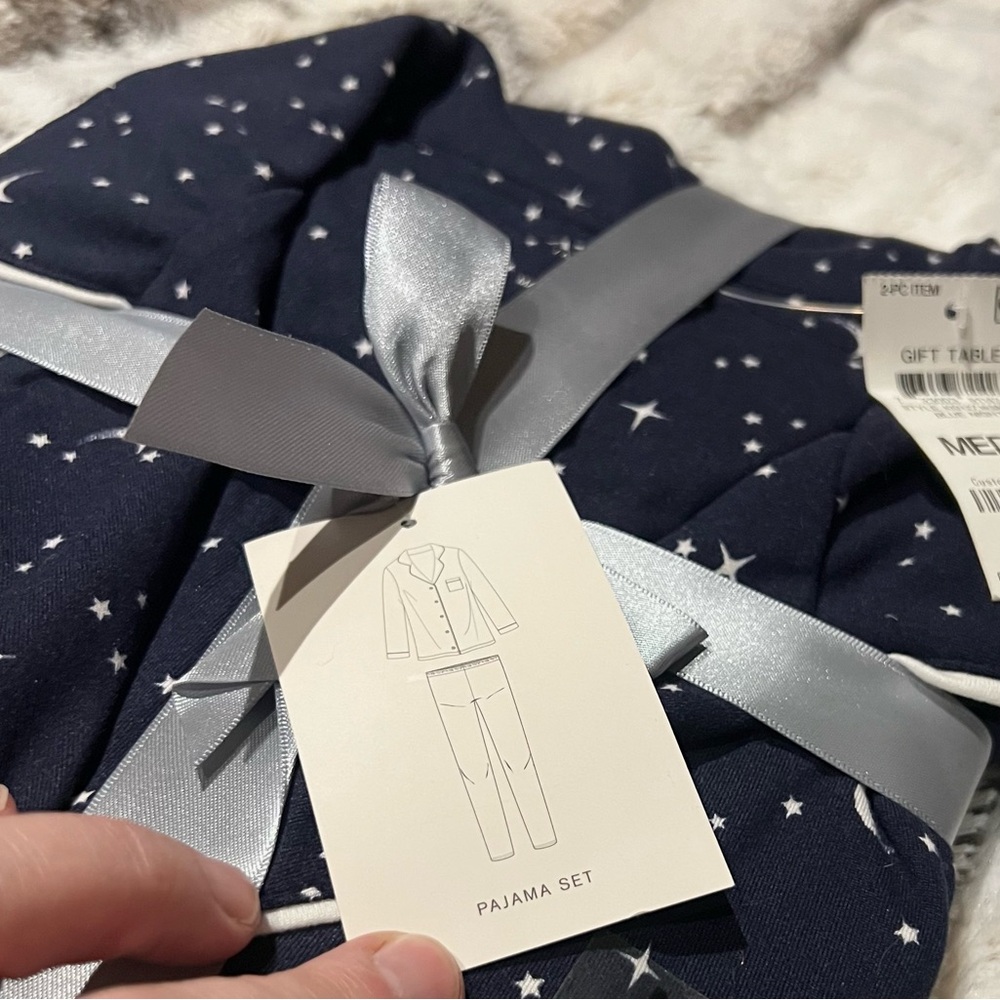 Alfani Navy and White Star Pajama Set NWT Medium - Picture 2 of 4